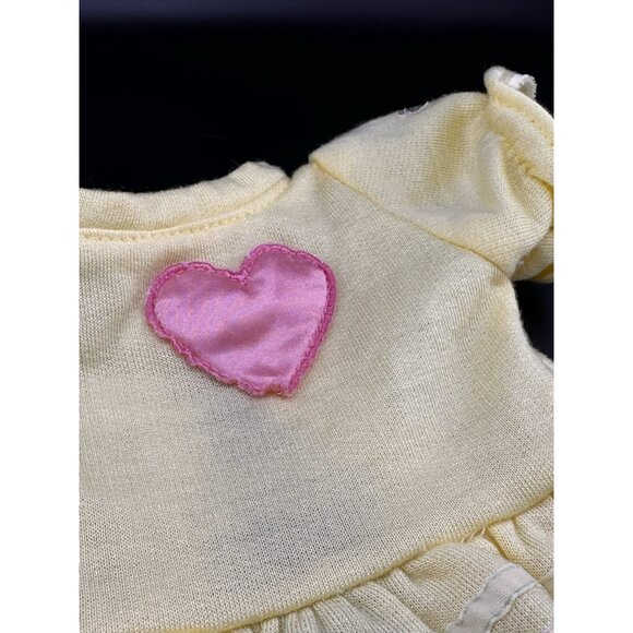 Cabbage Patch Kids Yellow HEART Shirt Dress Vtg 1983 Original Fleece Coleco Vtg - Picture 2 of 13
